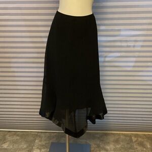 Dressbarn Black sheer Skirt with handkerchief hem.